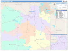 Blue Earth County, MN Digital Map Color Cast Style